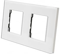 Рамка стеклянная Sibling 2 поста белая (157x86мм) 00-01018287