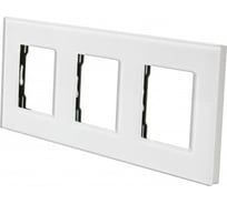 Рамка стеклянная Sibling 3 поста белая (228x86мм) 00-01018288