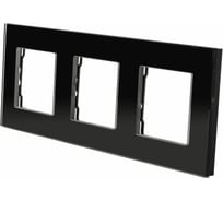 Рамка стеклянная Sibling 3 поста черная (228x86мм) 00-01018293