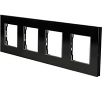 Рамка стеклянная Sibling 4 поста черная (299x86мм) 00-01018294