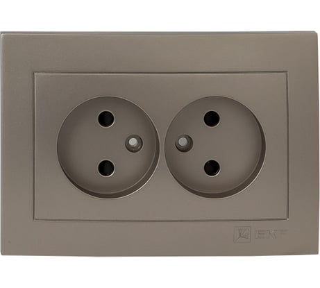 Лицевая панель 2-местной розетки EKF PROxima Валенсия, без заземления, 10А, кашемир, с защитными шторками ESR10-L-102-40