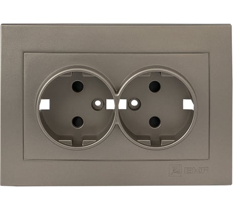 Лицевая панель 2-местной розетки EKF PROxima Валенсия, с заземлением, 16А, кашемир, с защитными шторками ESR16-L-128-40