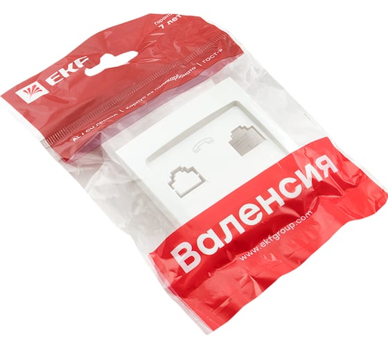 Лицевая панель розетки 1-местной розетки EKF PROxima Валенсия Phone, жемчуг EST01-L-034-50