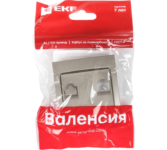 Лицевая панель розетки 1-местной розетки EKF PROxima Валенсия Phone, кашемир EST01-L-034-40