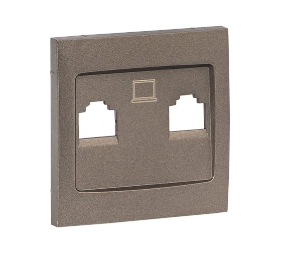 Лицевая панель 2-местной розетки EKF PROxima Валенсия, RJ-45, графит ESK02-L-035-60