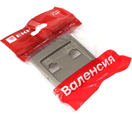 Лицевая панель 2-местной розетки EKF PROxima Валенсия, RJ-45, кашемир ESK02-L-035-40