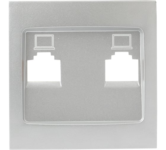 Лицевая панель 2-местной розетки EKF PROxima Валенсия, RJ-45, сталь ESK02-L-035-30