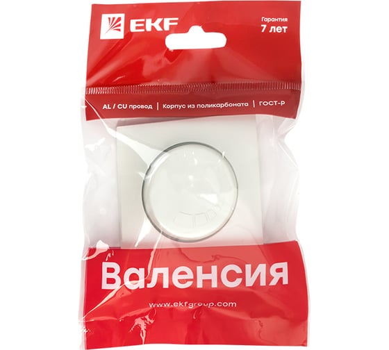 Лицевая панель светорегулятора EKF PROxima Валенсия 600W, 220В, жемчуг ESD06-L-101-50