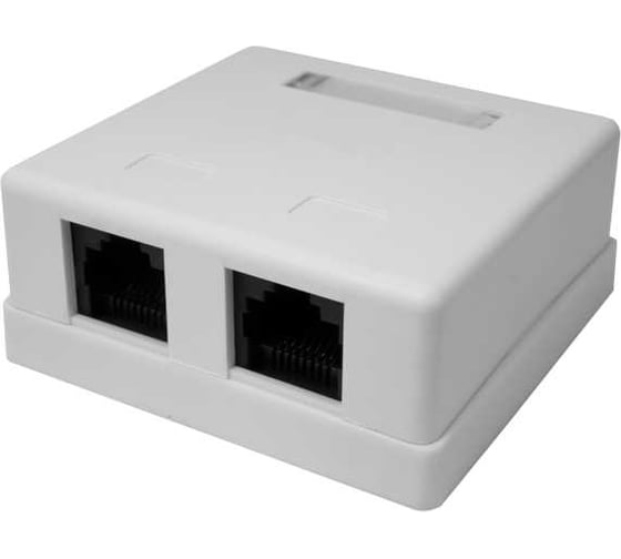 Компьютерная розетка SUPRLAN 8P8C (RJ-45), UTP, Cat.5e, 2 порта (DIY) 10-0309-1 1