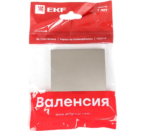 Лицевая панель 1-клавишного выключателя с индикатором EKF PROxima Валенсия, 10А, кашемир ESV10-L-121-40