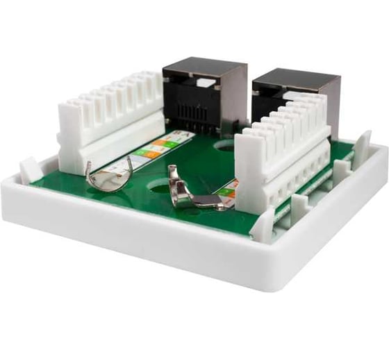 Компьютерная розетка SUPRLAN 8P8C (RJ-45), FTP, Cat.5e, 2 порта (DIY) 10-0308-1