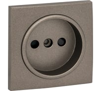 Лицевая панель 1-местной розетки без заземления EKF Валенсия 10 А, графит, с защитными шторками PROxima ESR10-L-022-60