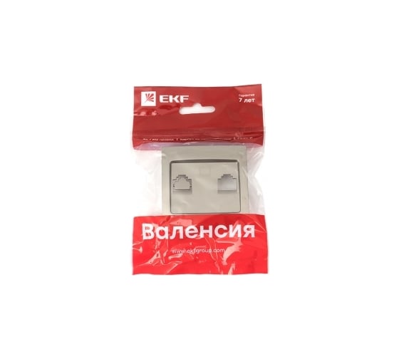 Лицевая панель розетки RJ-45 EKF Валенсия, 1-местная, кашемир PROxima ESK01-L-035-40