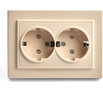 Розетка STEKKER 2-местн.с/з 220В 16А с защитн.шторкой серия Эрна слоновая кость PST16-9014-02 39240