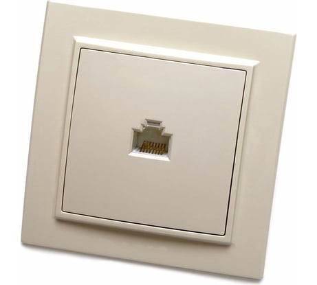 Компьютерная розетка STEKKER 1-местная RJ-45, серия Эрна, слоновая кость, PST00-9007-02 39233
