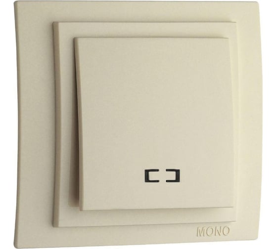 Проходной выключатель 1 клавишный MONO ELECTRIC Larissa с подсветкой Крем 103-171725-110 1