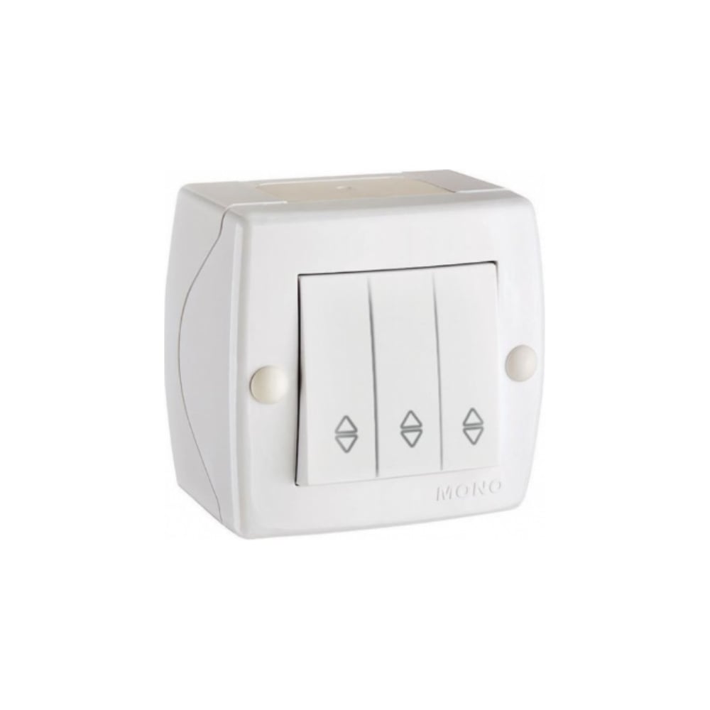 Проходной выключатель 3 клавишный MONO ELECTRIC Octans Белый 104-010101 ...
