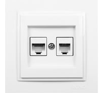 Розетка компьютерная + телефонная цифровая (RJ45 CAT 6, RJ11 CAT3) MONO ELECTRIC Despina Титан 102-222205-132