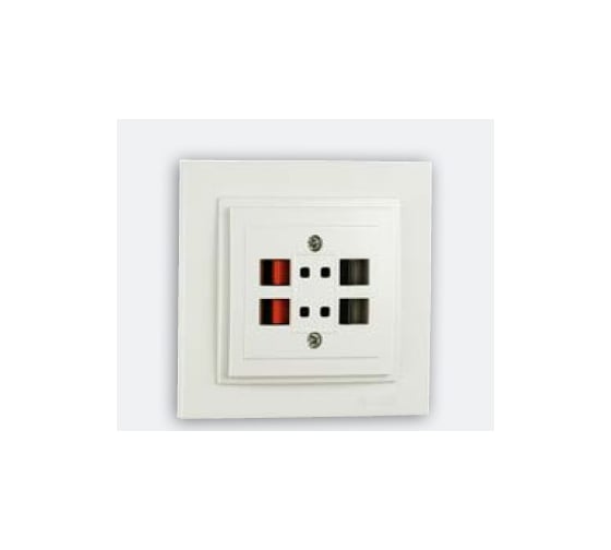 Розетка ( Hı-Fı ) MONO ELECTRIC Despına 2 Входа Белая 102-190005-142 1