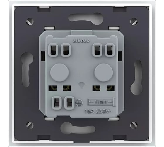 Розетка электрическая LIVOLO 16A, 1 пост, цвет белый VL-C7C1EU-11