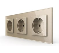 Розетка электрическая LIVOLO 16A, 3 поста, цвет шампань VL-C7C3EU-16