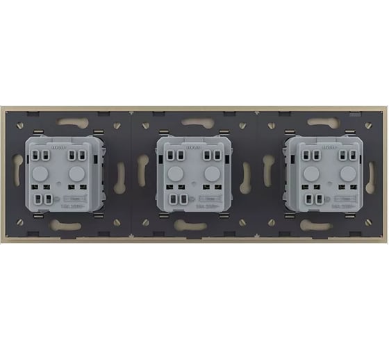 Розетка электрическая LIVOLO 16A, 3 поста, цвет шампань VL-C7C3EU-16