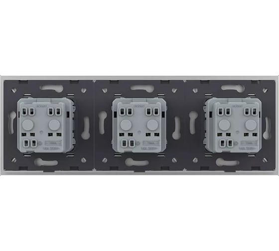 Розетка электрическая LIVOLO 16A, 3 поста, цвет серый VL-C7C3EU-15