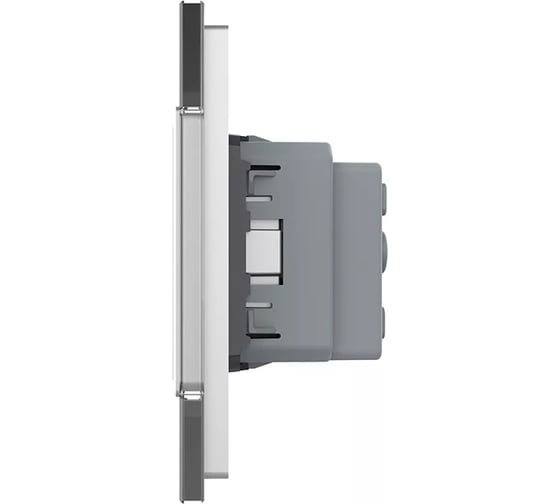 Розетка электрическая LIVOLO 16A, 2 поста, цвет серый VL-C7C2EU-15