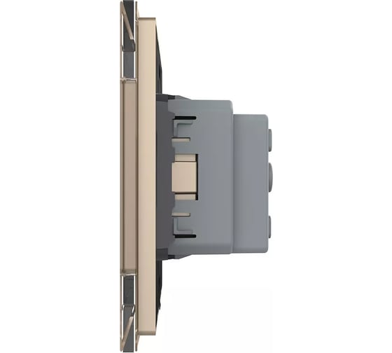 Розетка электрическая LIVOLO 16A, 1 пост, цвет золотой VL-C7C1EU-13