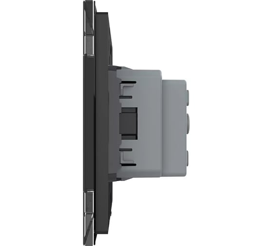 Розетка электрическая LIVOLO 16A, 1 пост, цвет черный VL-C7C1EU-12