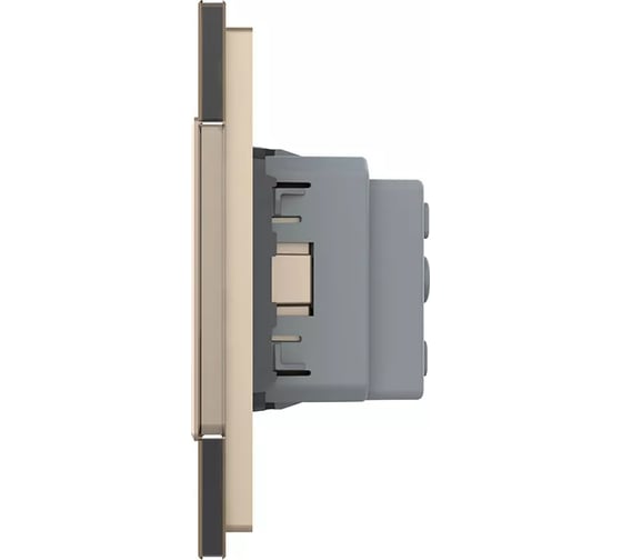 Розетка электрическая LIVOLO 16A, 3 поста, цвет золотой VL-C7C3EU-13