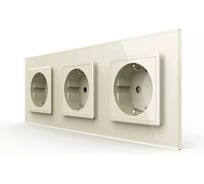 Розетка электрическая LIVOLO 16A, 3 поста, цвет жемчужный VL-C7C3EU-14