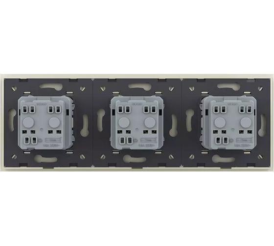 Розетка электрическая LIVOLO 16A, 3 поста, цвет жемчужный VL-C7C3EU-14