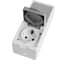 Блок STEKKER розетка 1-местная с/з + выключатель 1-клавишный, PST16-21-54V/10-211-54, белый/серый, 49738 4