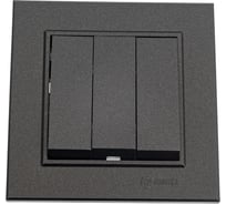 Выключатель MAKEL 3-клавишный СП Karea 10А IP20 дымчатый металлик 56050091
