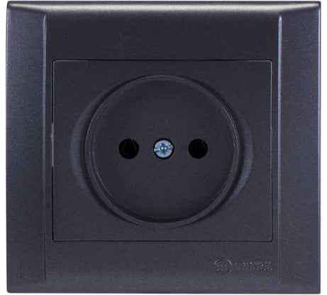 Розетка MAKEL 1-м СП Defne 10А IP20 б/з дымчатый металлик 42050022