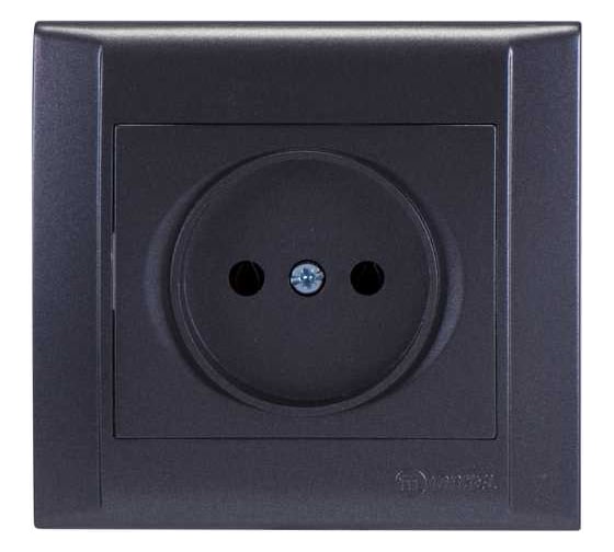Розетка MAKEL 1-м СП Defne 10А IP20 б/з дымчатый металлик 42050022