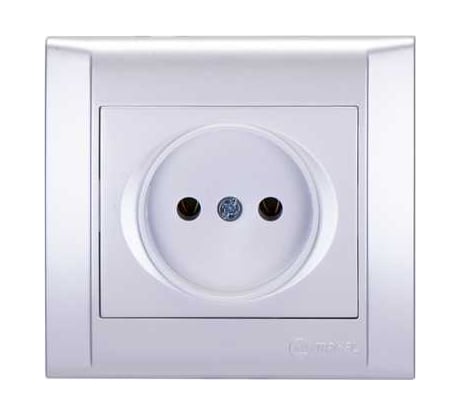 Розетка MAKEL 1-м СП Defne 10А IP20 б/з серебристый 42065022
