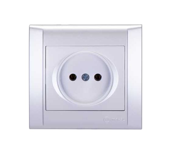 Розетка MAKEL 1-м СП Defne 10А IP20 б/з серебристый 42065022 1