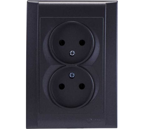 Розетка MAKEL 2-м СП Defne 10А IP20 б/з дымчатый металлик 42050017