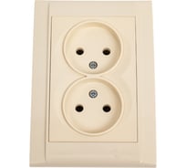 Розетка MAKEL 2-м СП Defne 10А IP20 б/з кремовый 42010017