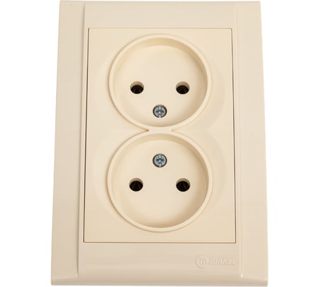 Розетка MAKEL 2-м СП Defne 10А IP20 б/з кремовый 42010017