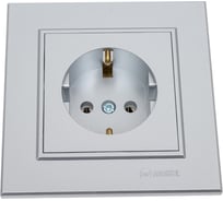 Розетка MAKEL 1-м СП Karea 16А IP20 с/з серебристый 56065028