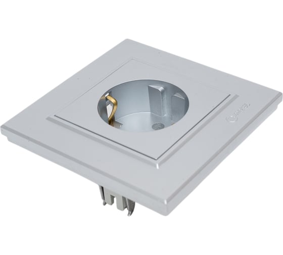 Розетка MAKEL 1-м СП Karea 16А IP20 с/з серебристый 56065028