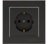 Розетка MAKEL 1-м СП Karea 16А IP20 с/з дымчатый металлик 56050028