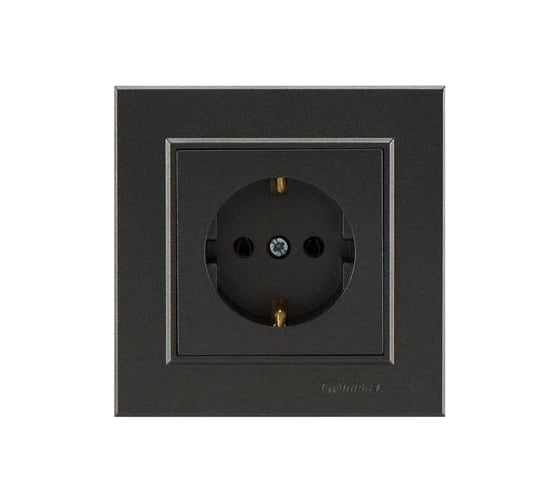 Розетка MAKEL 1-м СП Karea 16А IP20 с/з дымчатый металлик 56050028