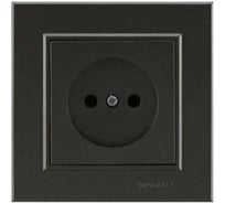 Розетка MAKEL 1-м СП Karea 10А IP20 б/з дымчатый металлик 56050022 34457407