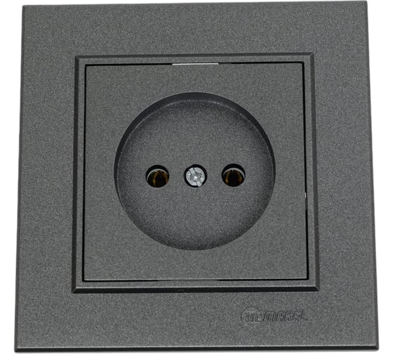 Розетка MAKEL 1-м СП Karea 10А IP20 б/з дымчатый металлик 56050022