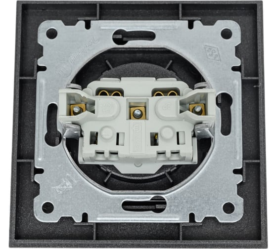 Розетка MAKEL 1-м СП Karea 10А IP20 б/з дымчатый металлик 56050022