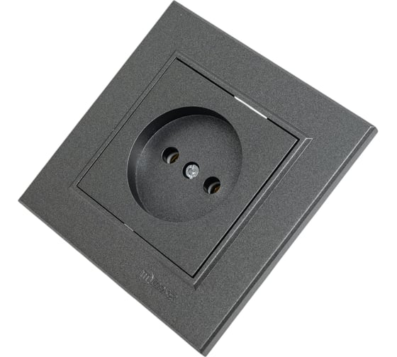 Розетка MAKEL 1-м СП Karea 10А IP20 б/з дымчатый металлик 56050022